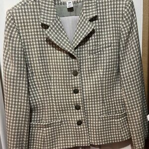 Evan Picone Gray and White Houndstooth Blazer & pants